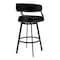 Armen Living Dione 30" Bar Height Barstool in Mineral Finish and Vintage Black Faux Leather 721535746958 - alternate 2